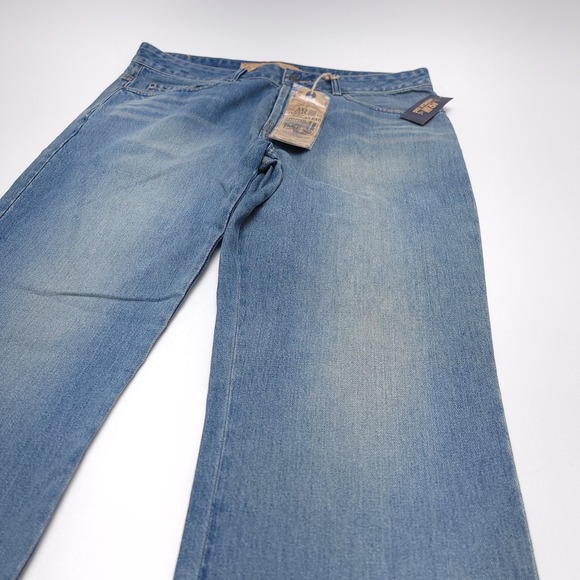 Vintage 90s American Rag Mens Blue Denim Jeans 34x32 Low Rise Boot Button Fly - Picture 6 of 10
